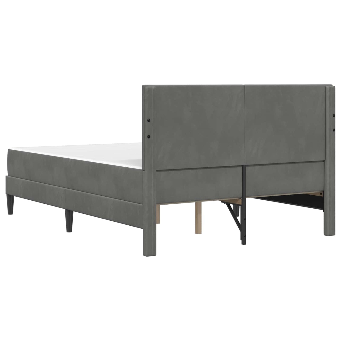 Struttura letto con materasso Grigio scuro 160 x 200 cm Velluto | homemem39