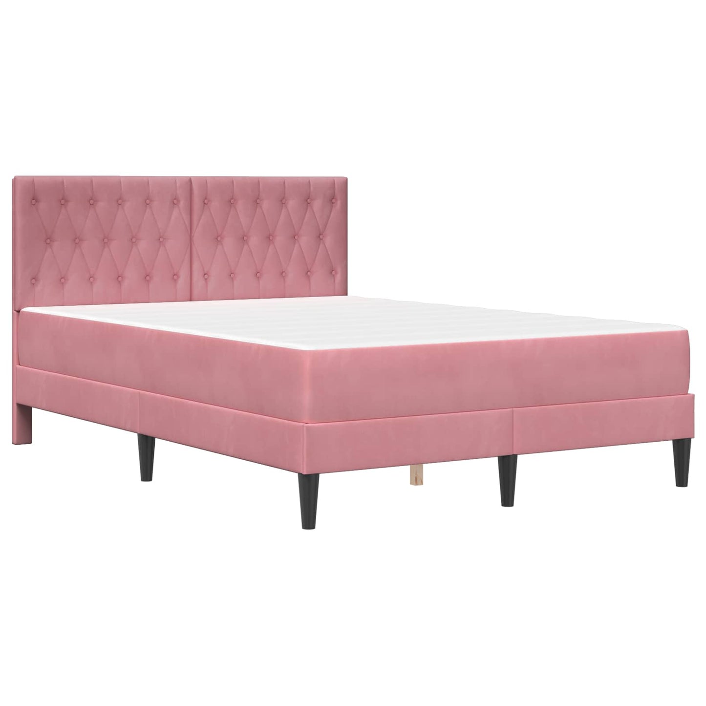 Struttura letto con materasso Rosa 160 x 200 cm Velluto | homemem39
