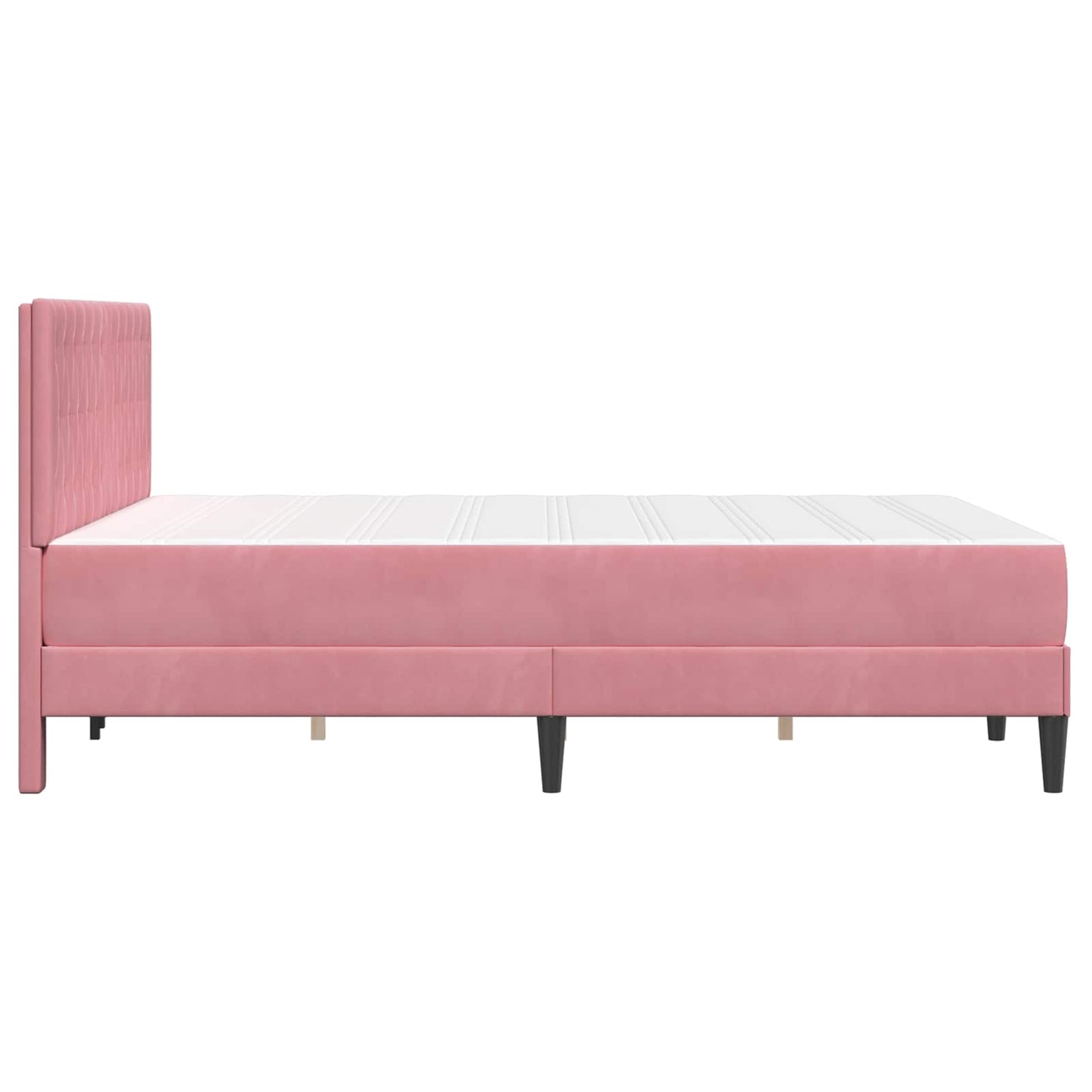 Struttura letto con materasso Rosa 160 x 200 cm Velluto | homemem39