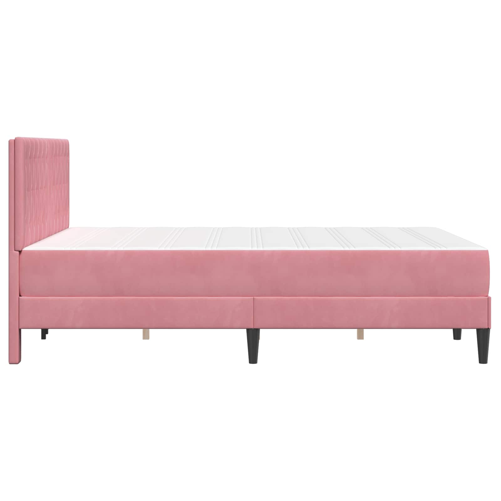 Struttura letto con materasso Rosa 160 x 200 cm Velluto | homemem39