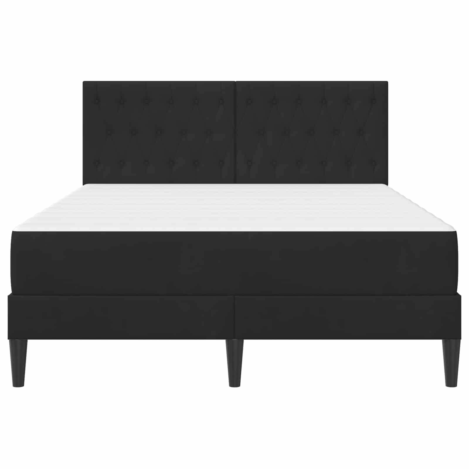 Struttura letto con materasso Nero 160 x 200 cm Velluto | homemem39
