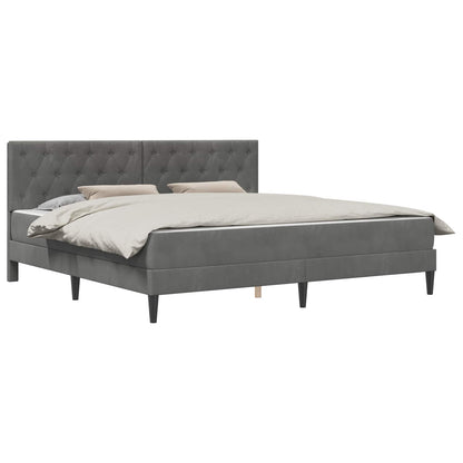 Struttura letto con materasso Grigio scuro 180 x 200 cm Velluto | homemem39