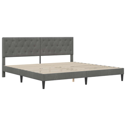 Struttura letto con materasso Grigio scuro 180 x 200 cm Velluto | homemem39