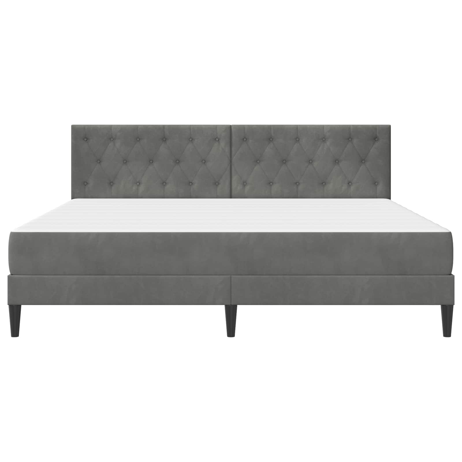 Struttura letto con materasso Grigio scuro 180 x 200 cm Velluto | homemem39