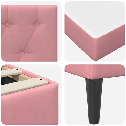 Struttura letto con materasso Rosa 180 x 200 cm Velluto | homemem39