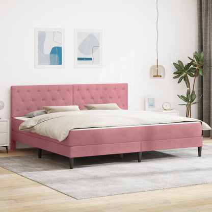 Struttura letto con materasso Rosa 180 x 200 cm Velluto | homemem39
