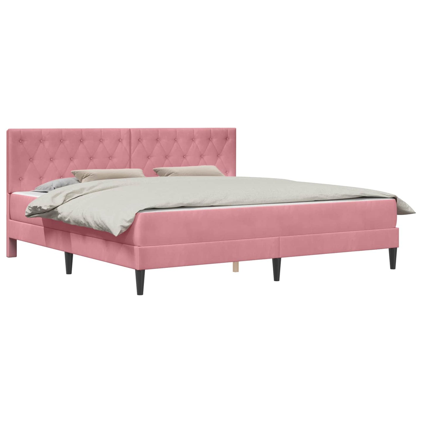 Struttura letto con materasso Rosa 180 x 200 cm Velluto | homemem39