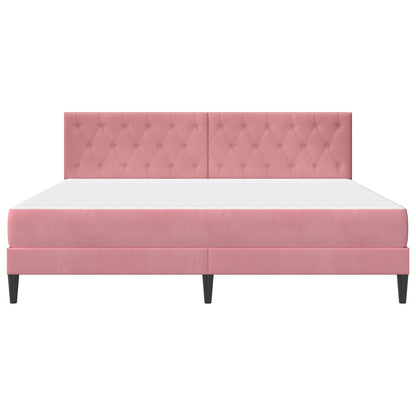 Struttura letto con materasso Rosa 180 x 200 cm Velluto | homemem39