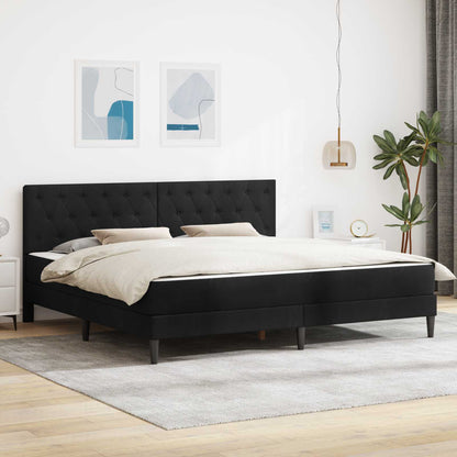 Struttura letto con materasso Nero 180 x 200 cm Velluto | homemem39