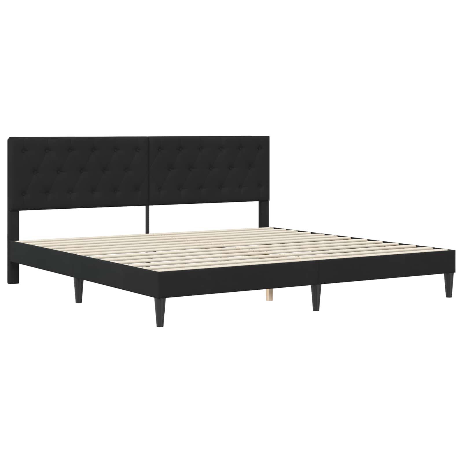 Struttura letto con materasso Nero 180 x 200 cm Velluto | homemem39