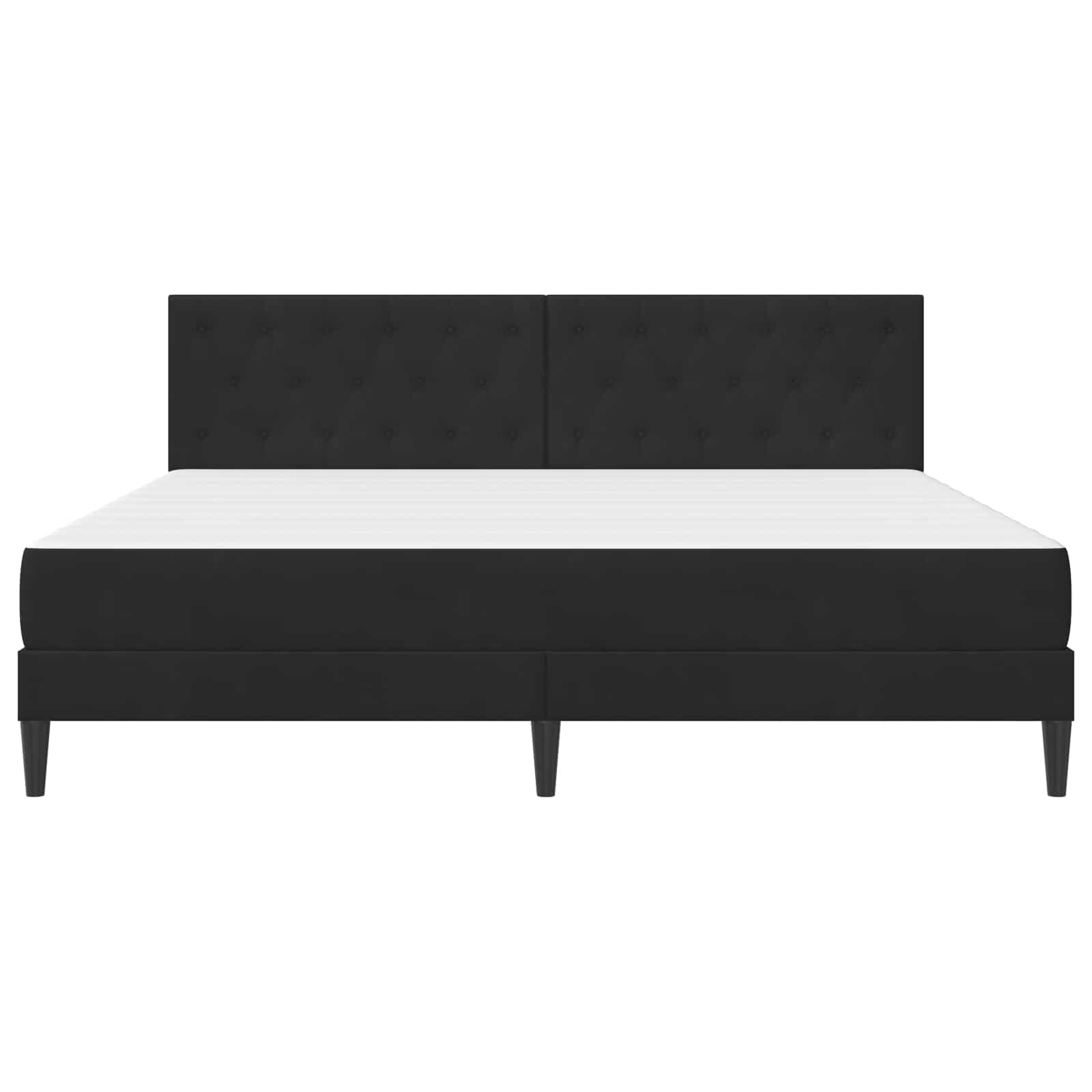 Struttura letto con materasso Nero 180 x 200 cm Velluto | homemem39
