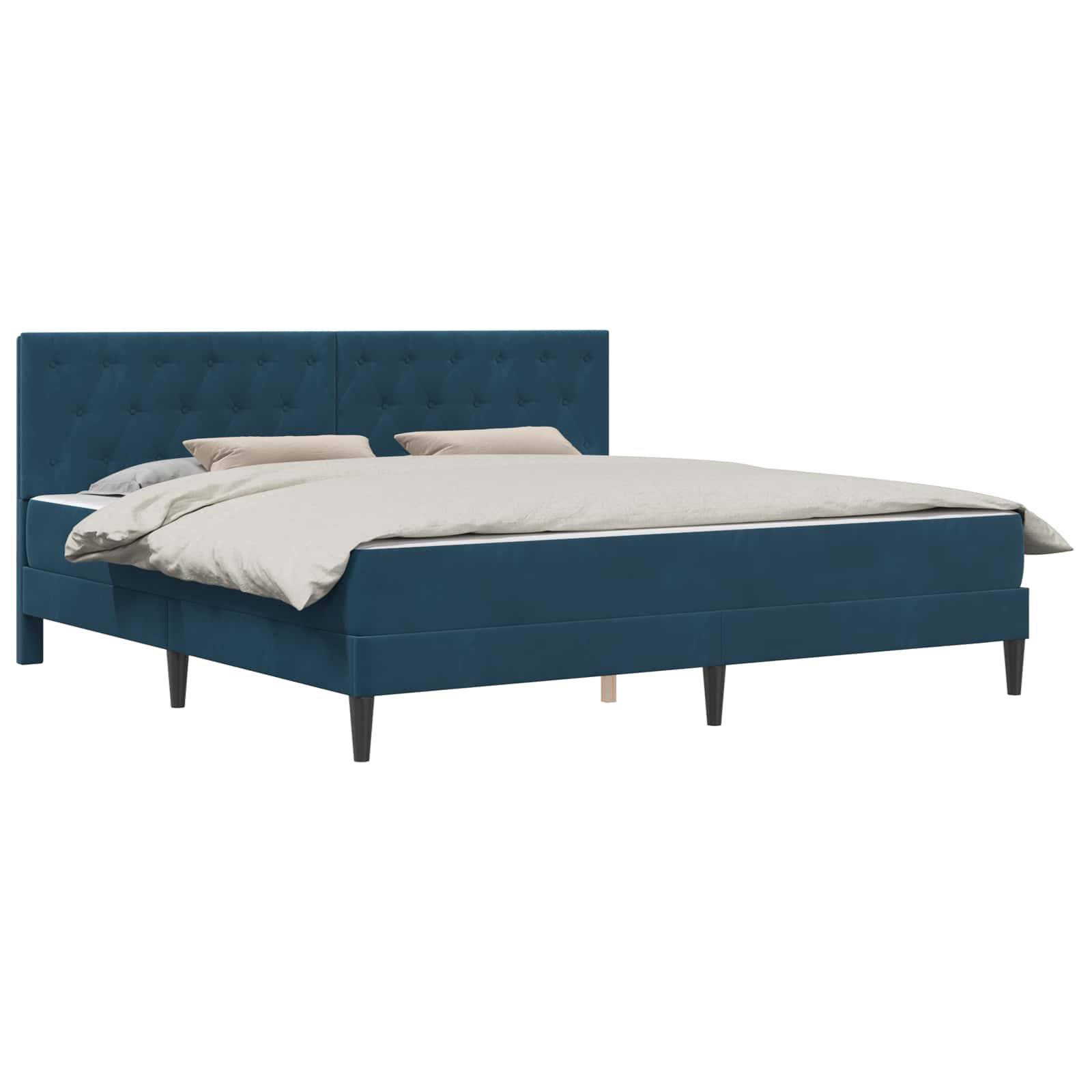 Struttura letto con materasso Blu 180 x 200 cm Velluto | homemem39