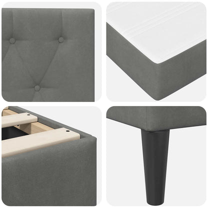 Struttura letto con materasso Grigio scuro 200 x 200 cm Velluto | homemem39