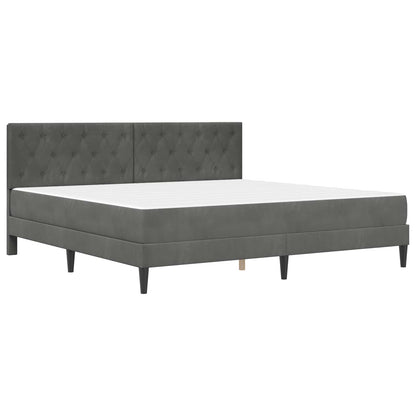 Struttura letto con materasso Grigio scuro 200 x 200 cm Velluto | homemem39