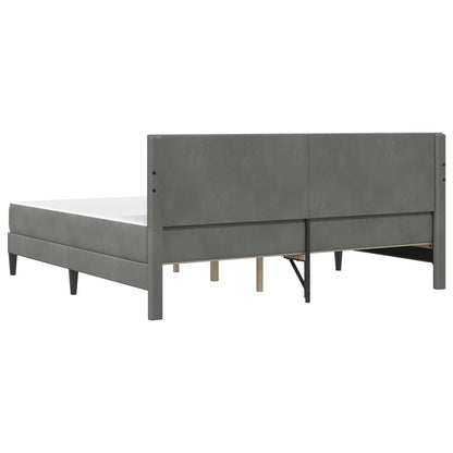 Struttura letto con materasso Grigio scuro 200 x 200 cm Velluto | homemem39