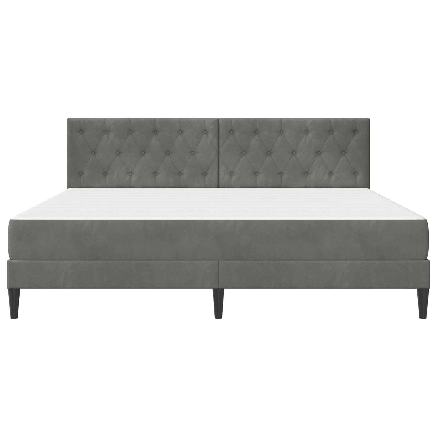 Struttura letto con materasso Grigio scuro 200 x 200 cm Velluto | homemem39