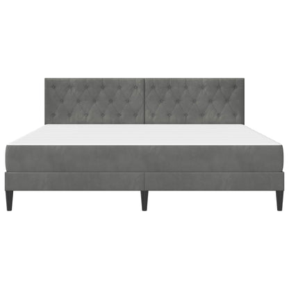 Struttura letto con materasso Grigio scuro 200 x 200 cm Velluto | homemem39