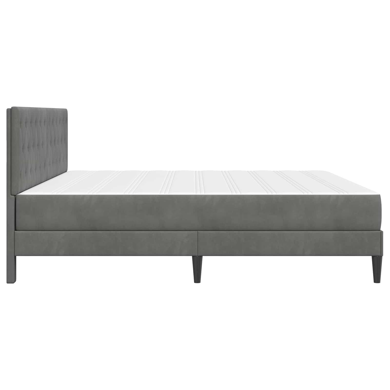 Struttura letto con materasso Grigio scuro 200 x 200 cm Velluto | homemem39
