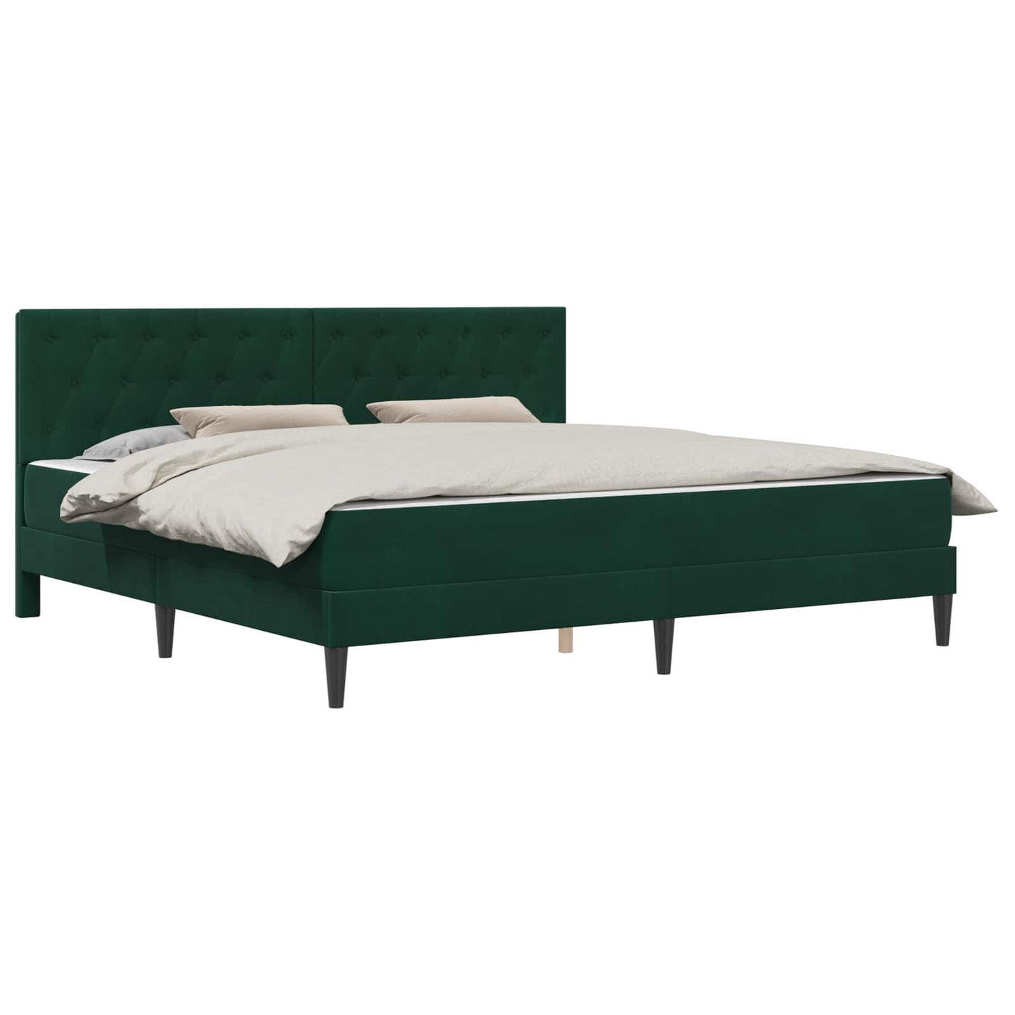 Struttura letto con materasso Verde Scuro 200 x 200 cm Velluto | homemem39