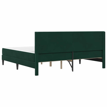 Struttura letto con materasso Verde Scuro 200 x 200 cm Velluto | homemem39