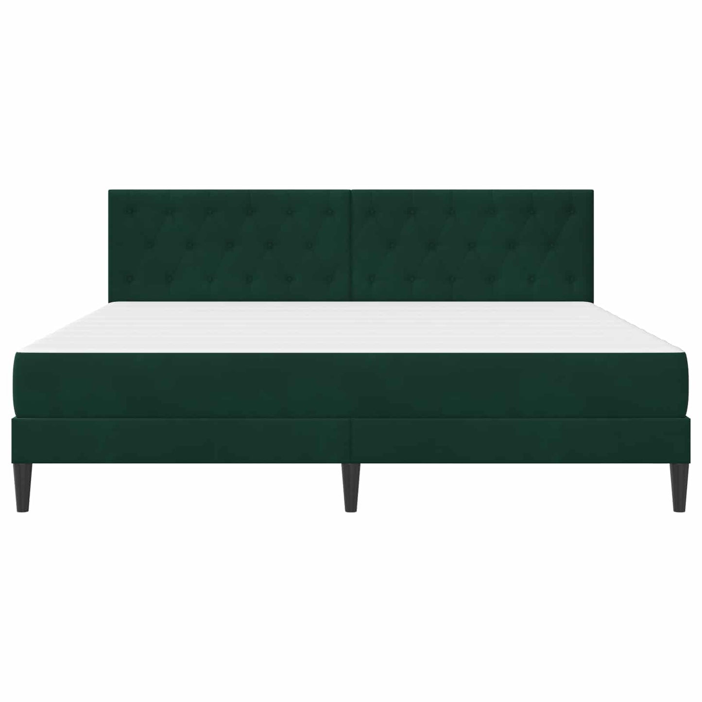 Struttura letto con materasso Verde Scuro 200 x 200 cm Velluto | homemem39