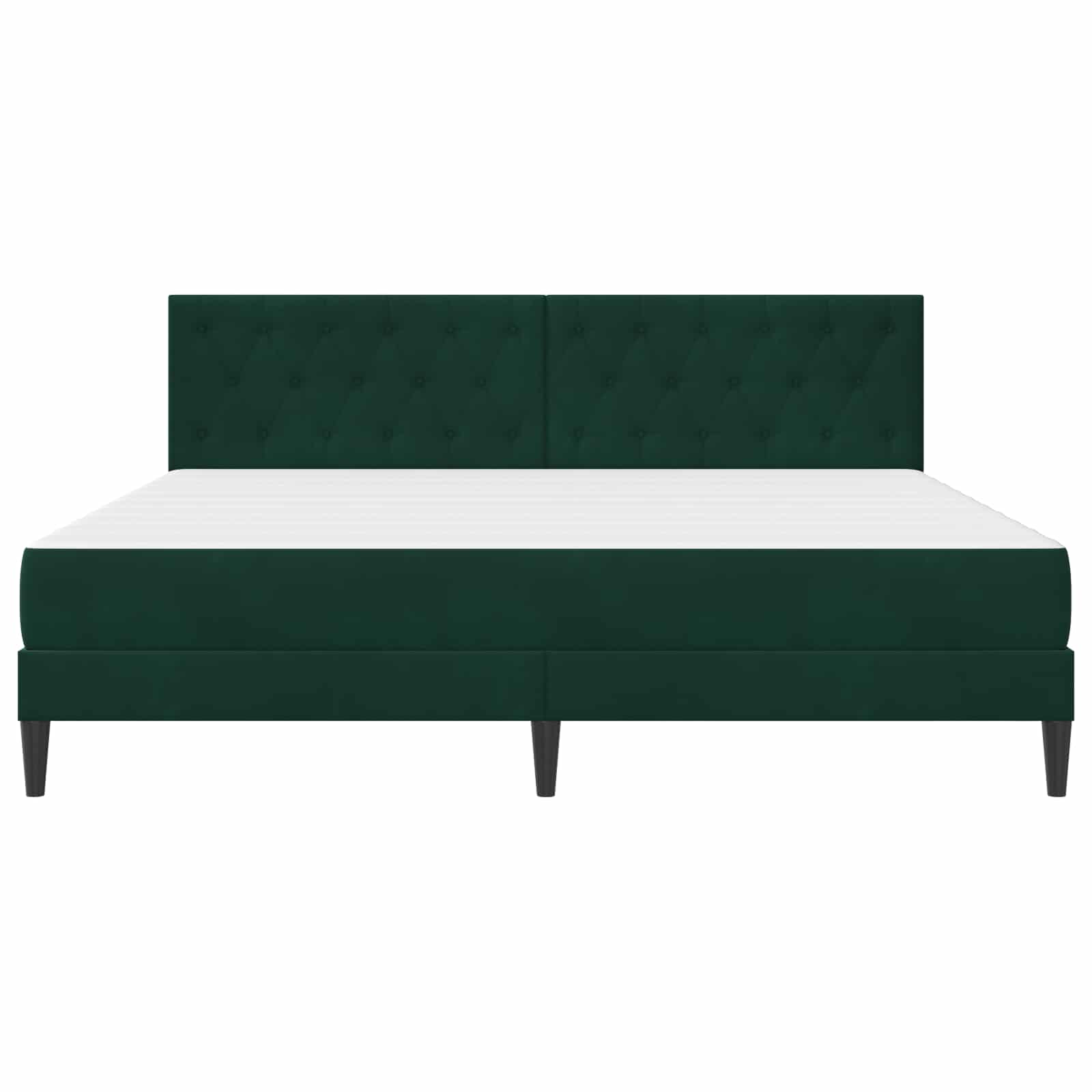 Struttura letto con materasso Verde Scuro 200 x 200 cm Velluto | homemem39