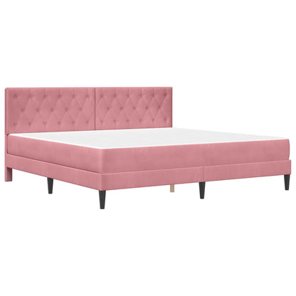 Struttura letto con materasso Rosa 200 x 200 cm Velluto | homemem39