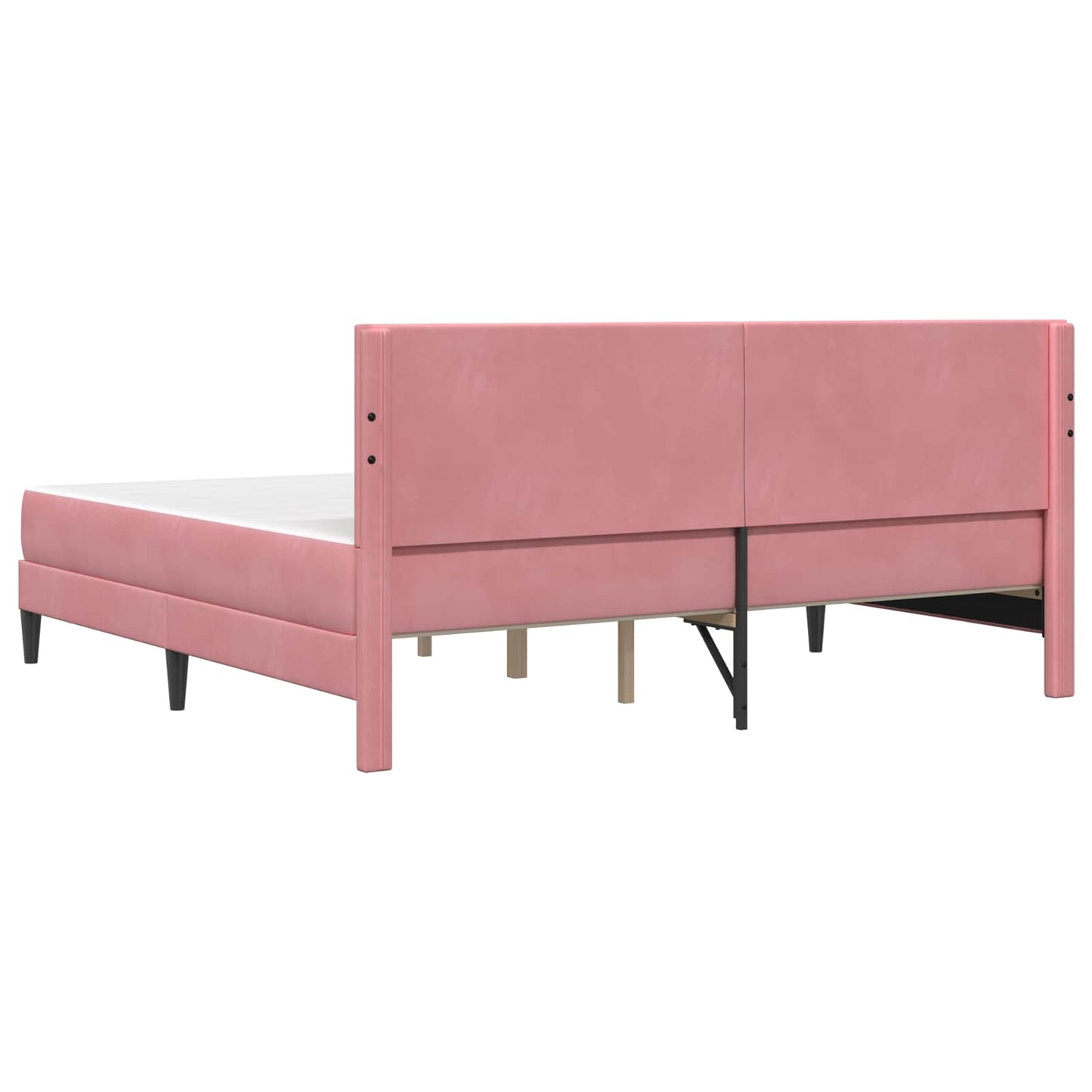 Struttura letto con materasso Rosa 200 x 200 cm Velluto | homemem39