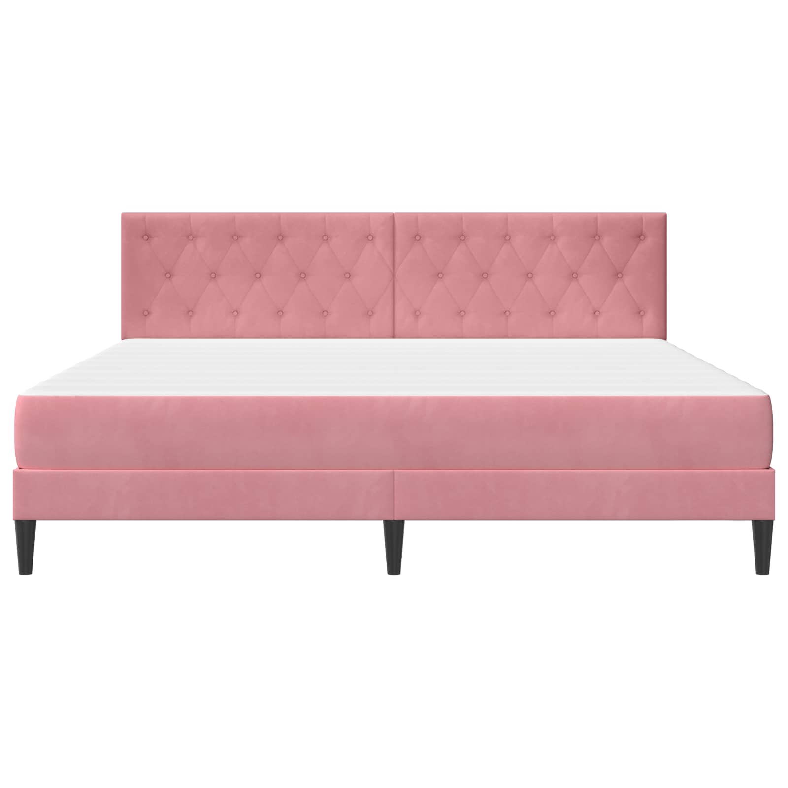 Struttura letto con materasso Rosa 200 x 200 cm Velluto | homemem39