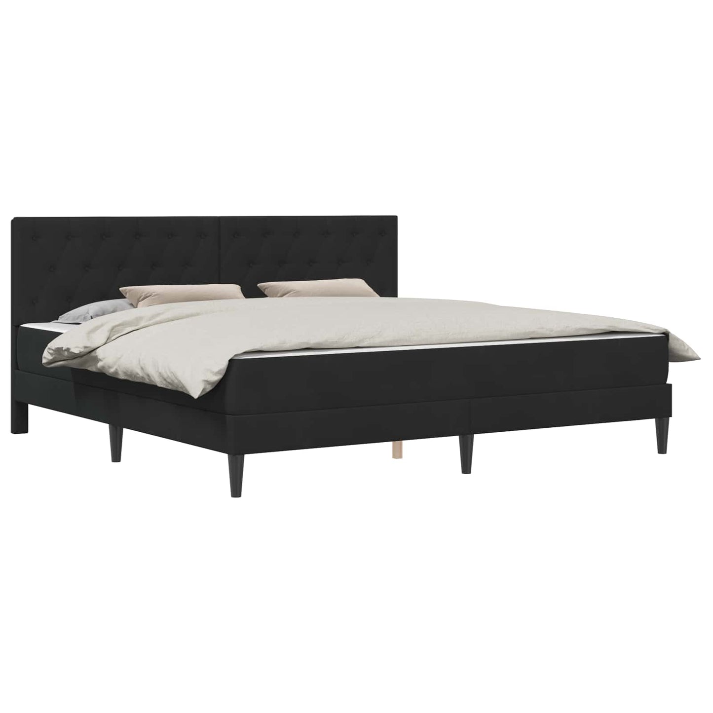 Struttura letto con materasso Nero 200 x 200 cm Velluto | homemem39