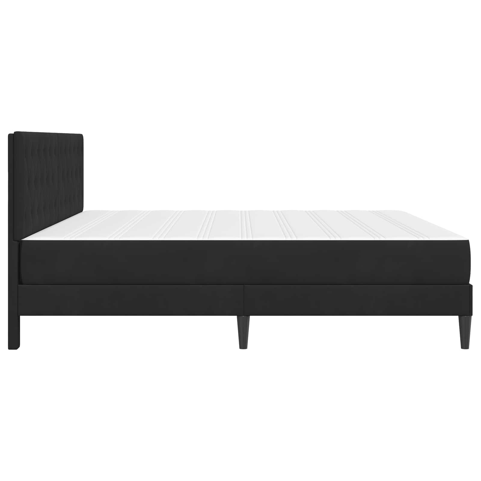 Struttura letto con materasso Nero 200 x 200 cm Velluto | homemem39