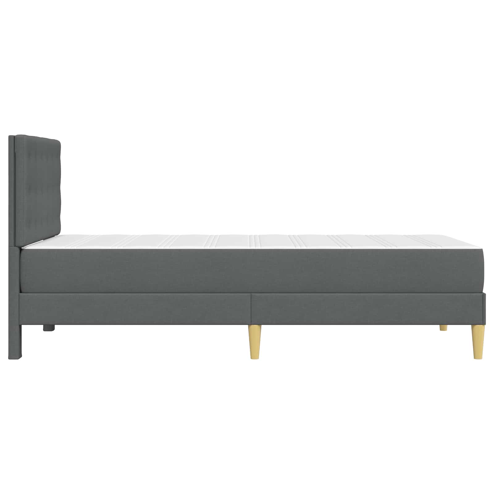 Struttura letto con materasso Grigio scuro 80 x 200 cm Tessuto | homemem39