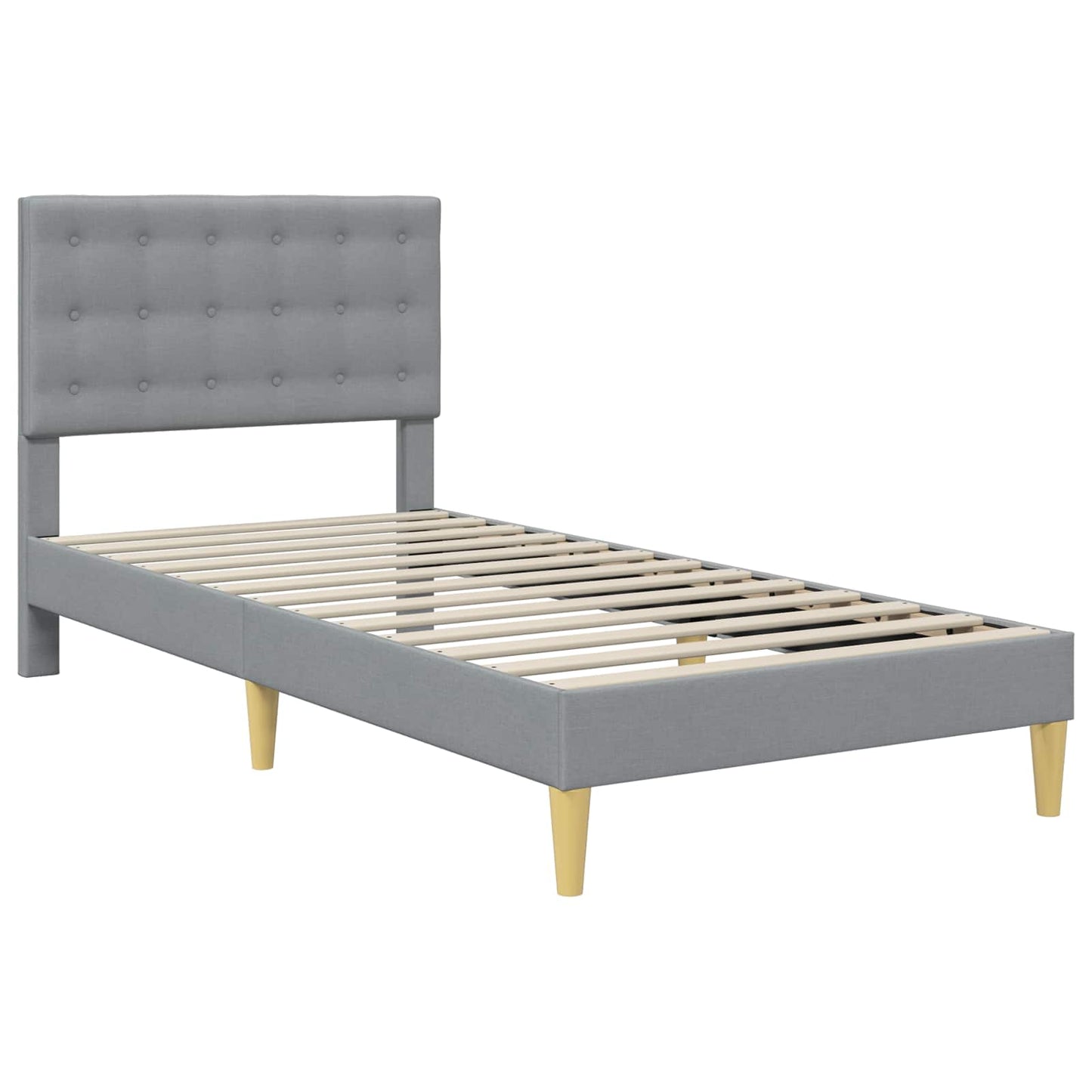 Struttura letto con materasso Grigio chiaro 90 x 190 cm Tessuto | homemem39