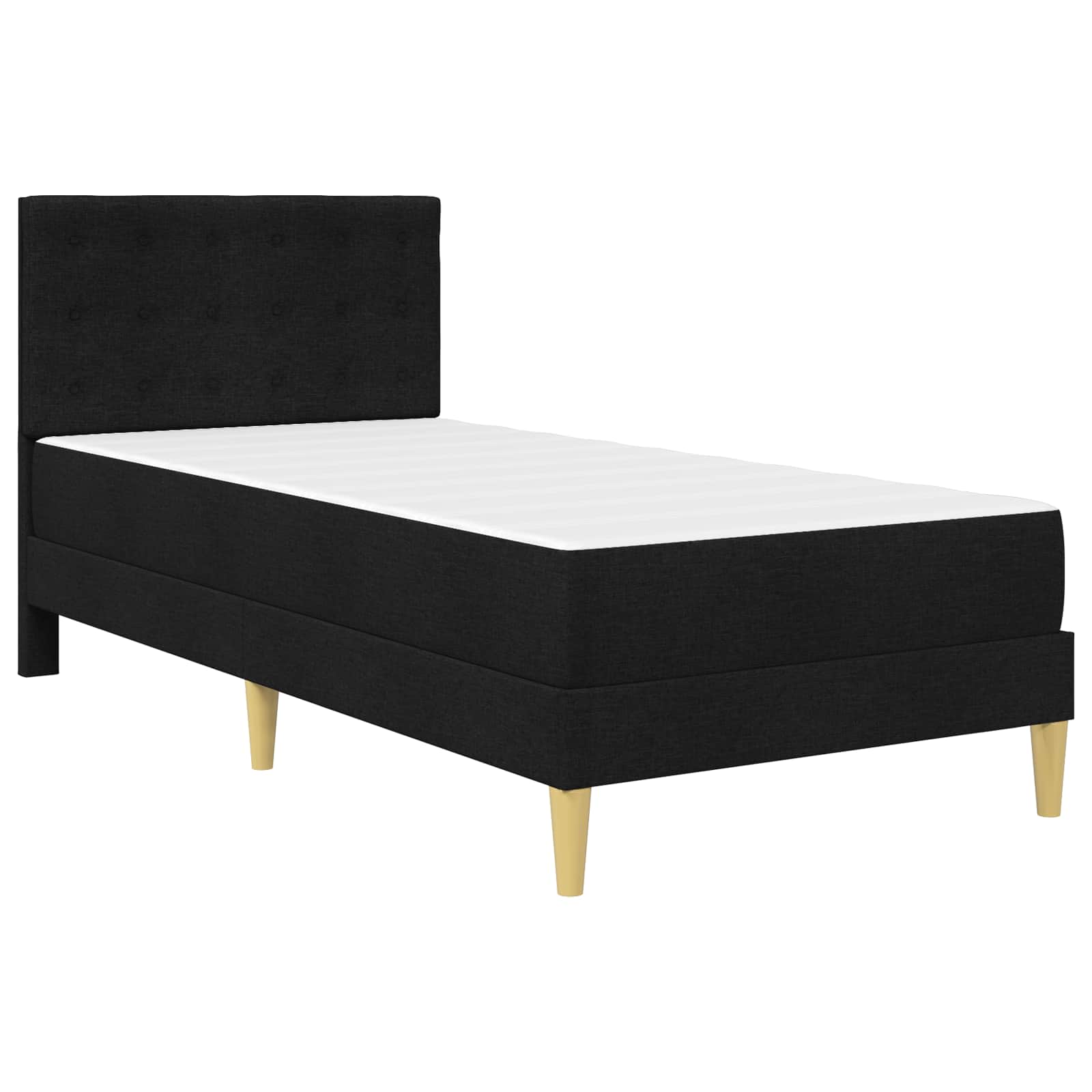 Struttura letto con materasso Nero 90 x 190 cm Tessuto | homemem39