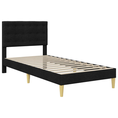 Struttura letto con materasso Nero 90 x 190 cm Tessuto | homemem39