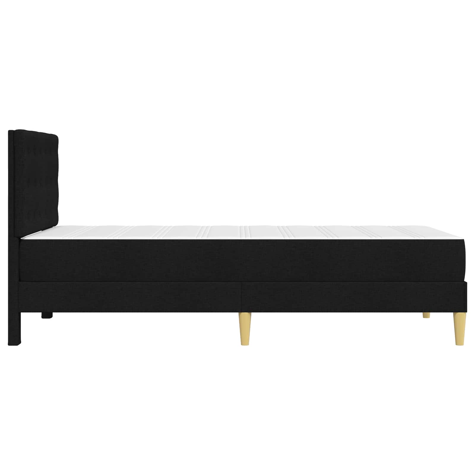 Struttura letto con materasso Nero 90 x 190 cm Tessuto | homemem39