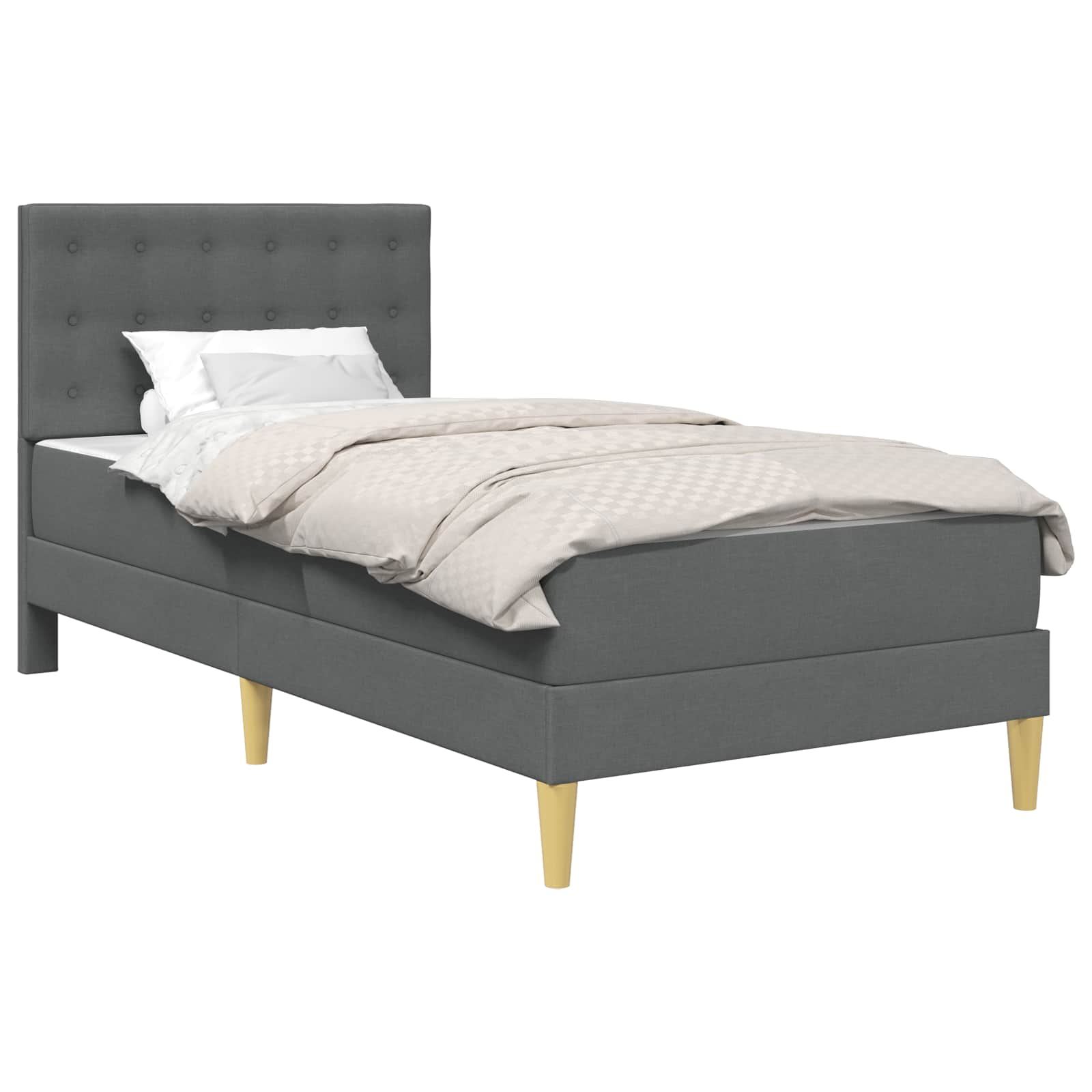 Struttura letto con materasso Grigio scuro 100 x 200 cm Tessuto | homemem39