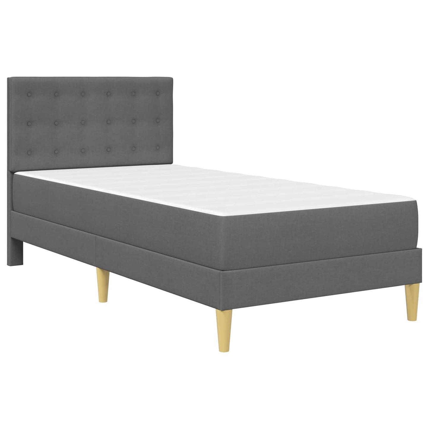 Struttura letto con materasso Grigio scuro 100 x 200 cm Tessuto | homemem39