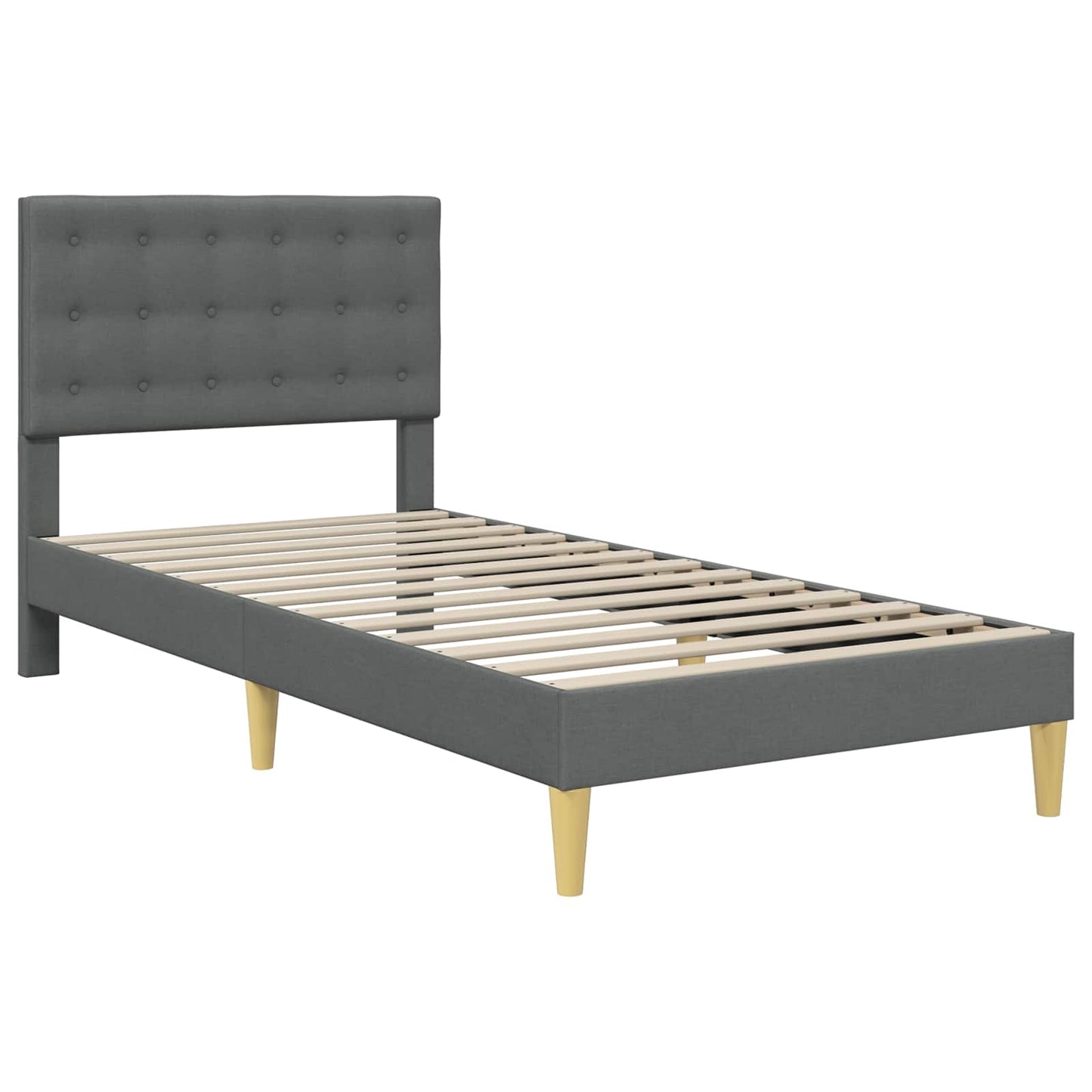 Struttura letto con materasso Grigio scuro 100 x 200 cm Tessuto | homemem39
