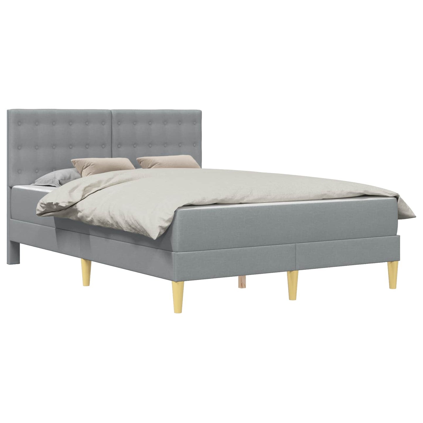 Struttura letto con materasso Grigio chiaro Tessuto | homemem39