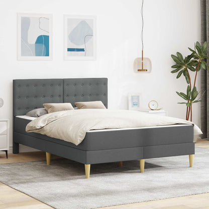 Struttura letto con materasso Grigio scuro 140 x 190 cm Tessuto | homemem39