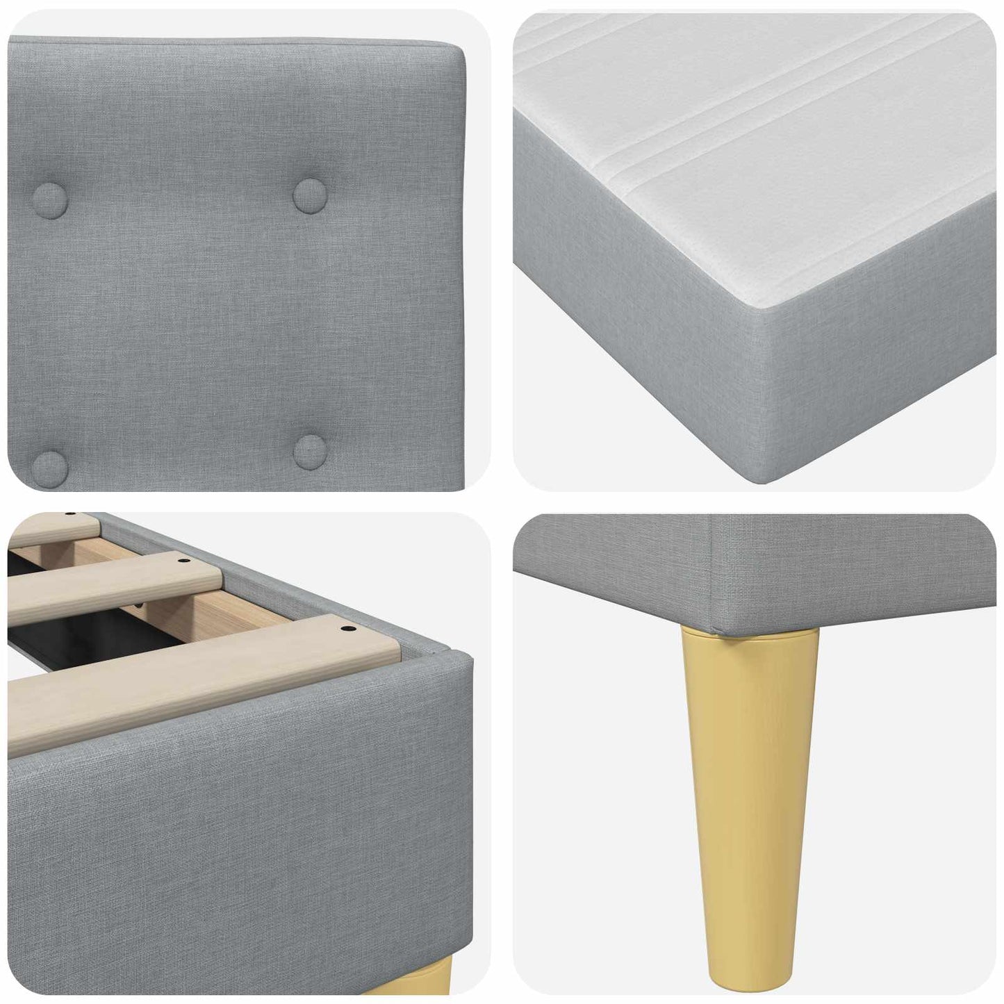 Struttura letto con materasso Grigio chiaro 140 x 200 cm | homemem39