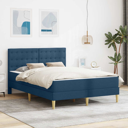 Struttura letto con materasso Blu 140 x 200 cm Tessuto | homemem39