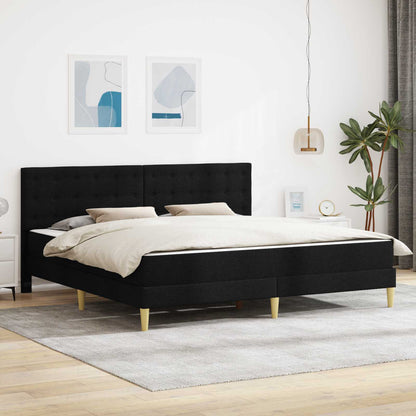 Struttura letto con materasso Nero 180 x 200 cm Tessuto | homemem39