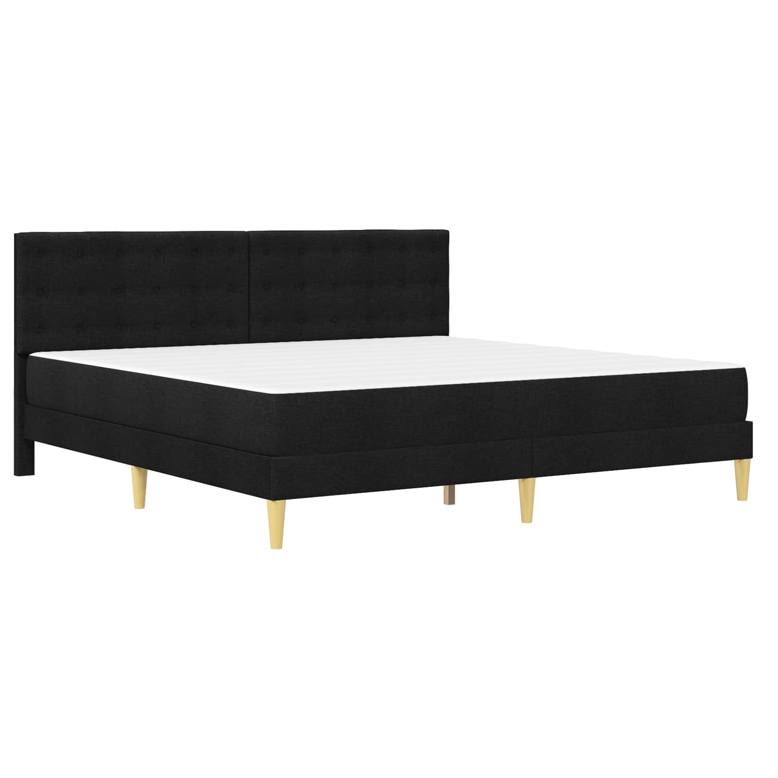 Struttura letto con materasso Nero 180 x 200 cm Tessuto | homemem39
