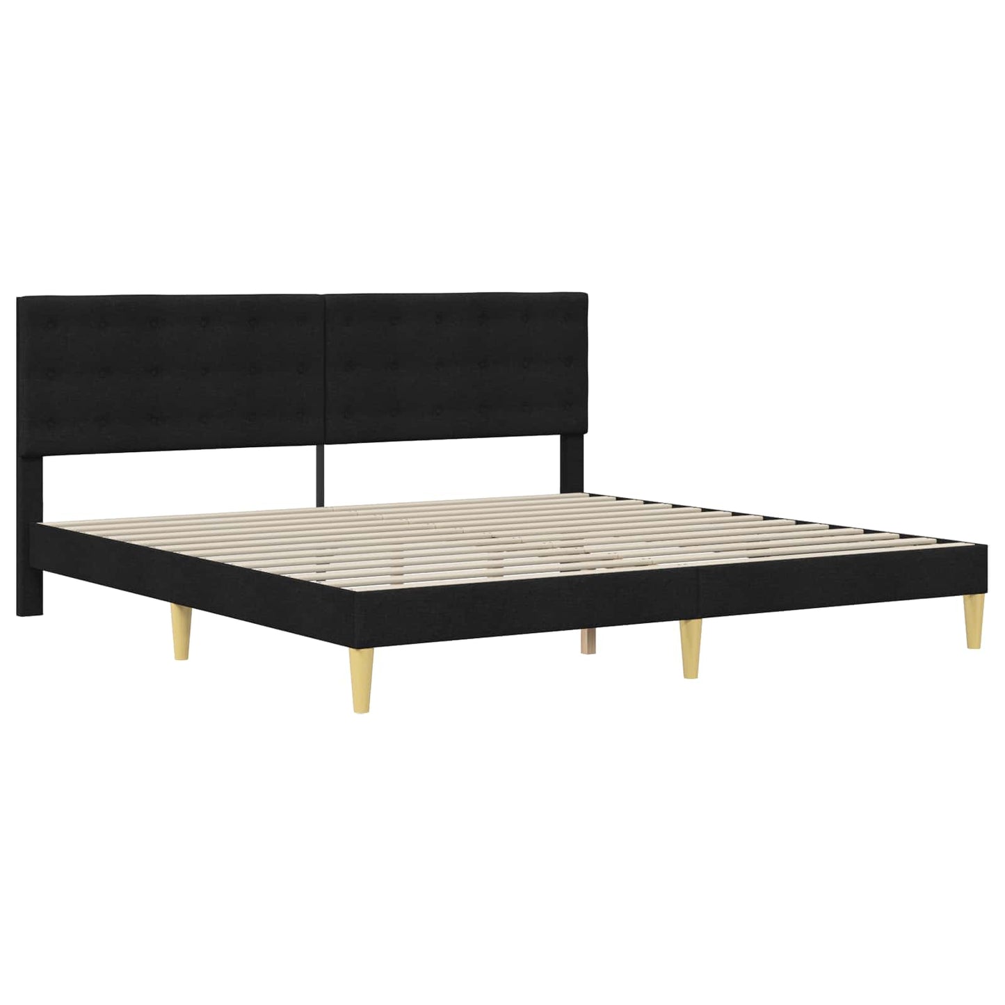 Struttura letto con materasso Nero 180 x 200 cm Tessuto | homemem39