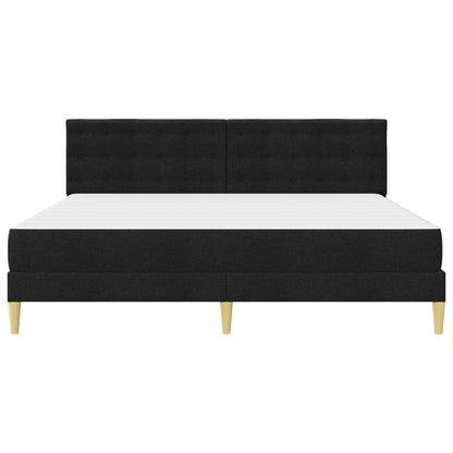 Struttura letto con materasso Nero 180 x 200 cm Tessuto | homemem39