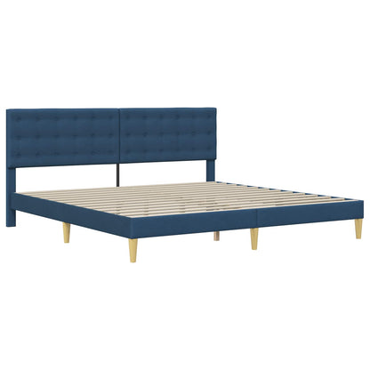 Struttura letto con materasso Blu 180 x 200 cm Tessuto | homemem39
