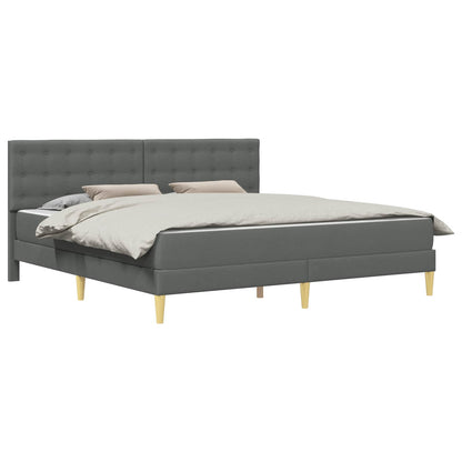 Struttura letto con materasso Grigio scuro 200 x 200 cm Tessuto | homemem39