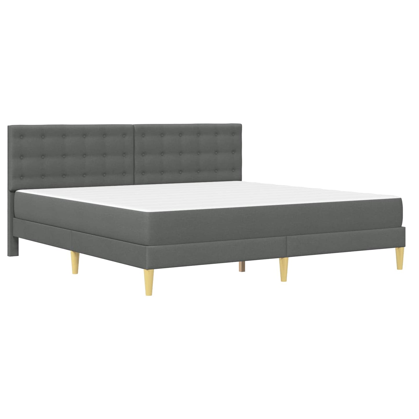 Struttura letto con materasso Grigio scuro 200 x 200 cm Tessuto | homemem39
